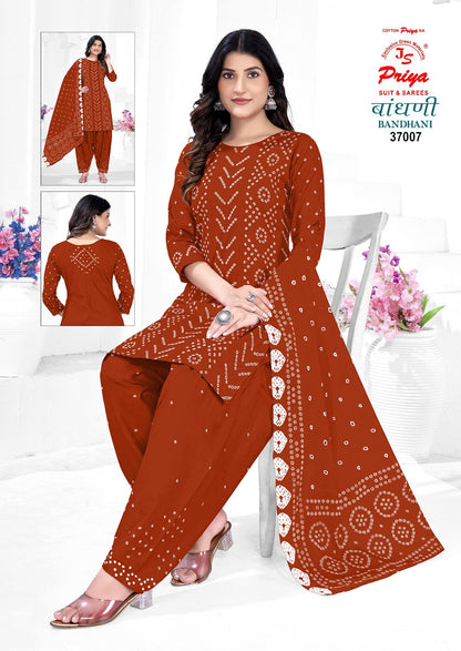 Bandhani Vol 37 Js Priya Poplin Cotton Dress Material Wholesale