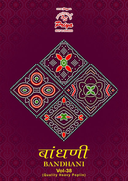 Bandhani Vol 38 Js Priya Poplin Cotton Dress Material Supplier