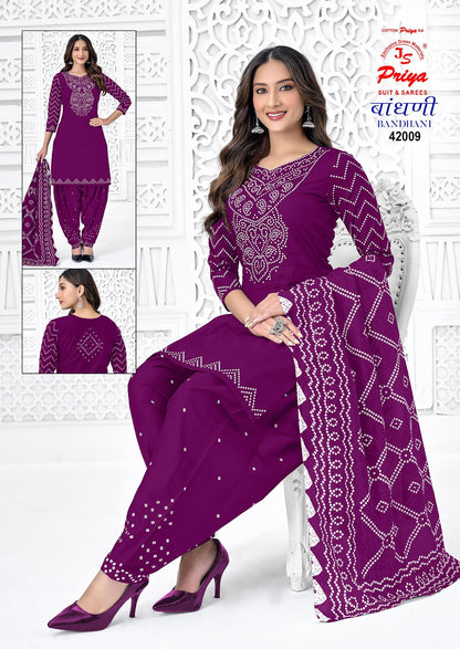 Bandhani Vol 42 Js Priya Poplin Cotton Dress Material Exporter