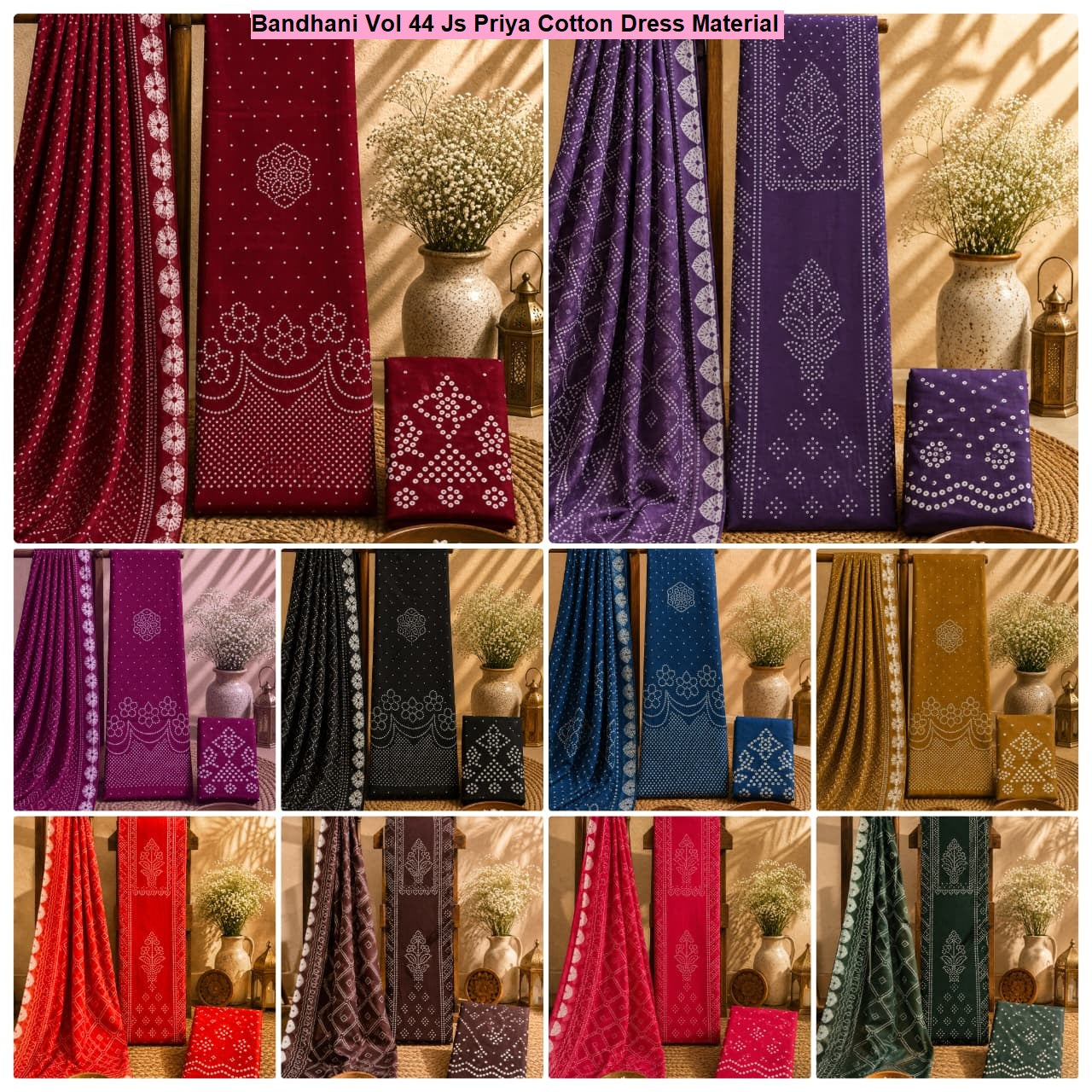 Bandhani Vol 44 Js Priya Cotton Dress Material Manufacturer Gujarat