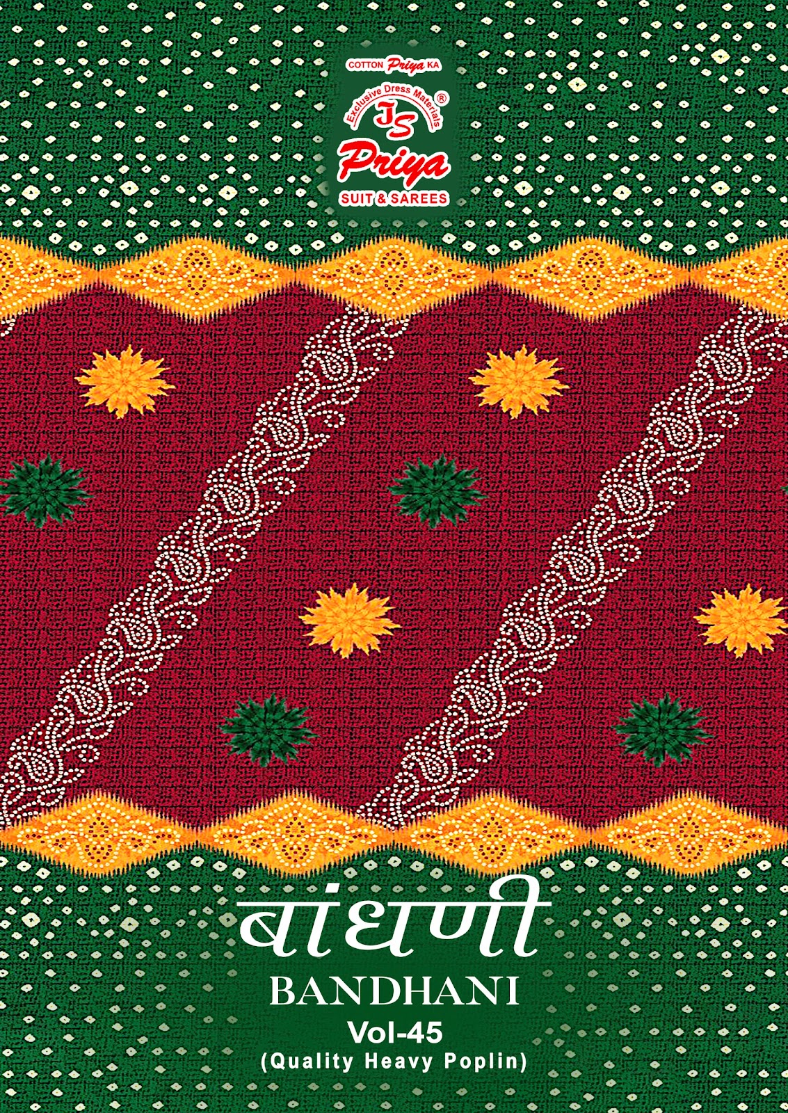 Bandhani Vol 45 Js Priya Cotton Dress Material Wholesaler India