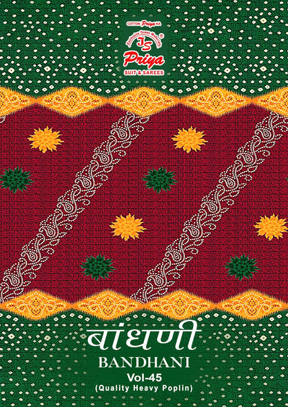 Bandhani Vol 45 Js Priya Cotton Dress Material Wholesaler India