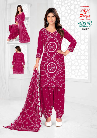 Bandhani Vol 45 Js Priya Cotton Dress Material Wholesaler India