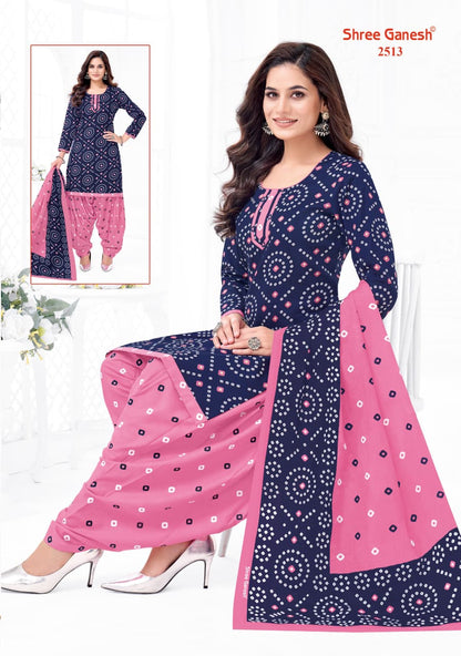 Bandhani Vol 5 Patiyala Special Shree Ganesh Cotton Dress Material Wholesale Price