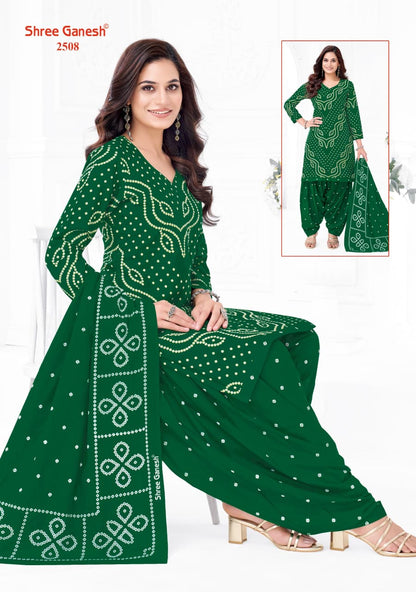 Bandhani Vol 5 Patiyala Special Shree Ganesh Cotton Dress Material Wholesale Price