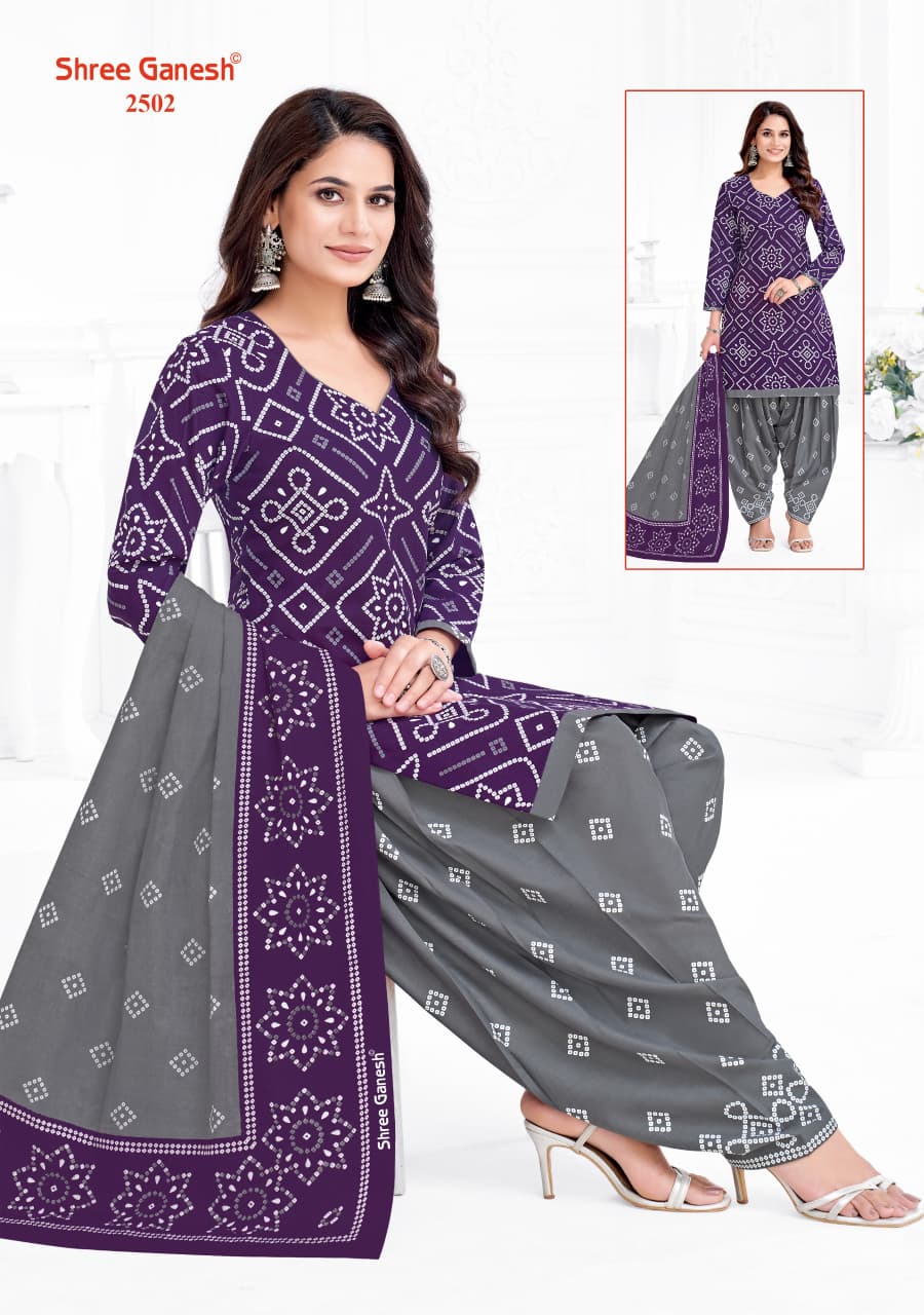 Bandhani Vol 5 Patiyala Special Shree Ganesh Cotton Dress Material Wholesale Price