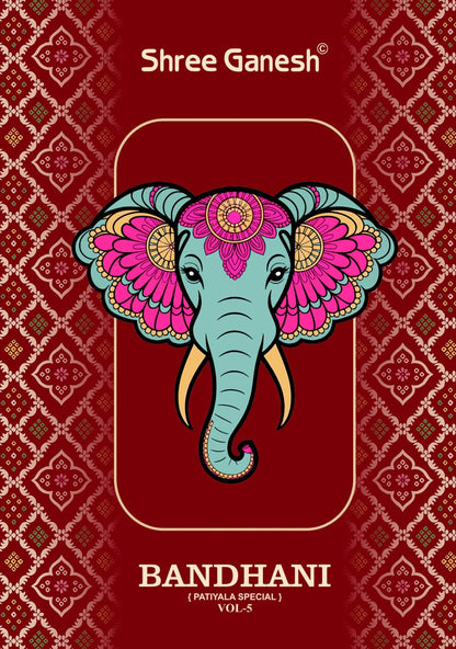Bandhani Vol 5 Patiyala Special Shree Ganesh Cotton Dress Material Wholesale Price
