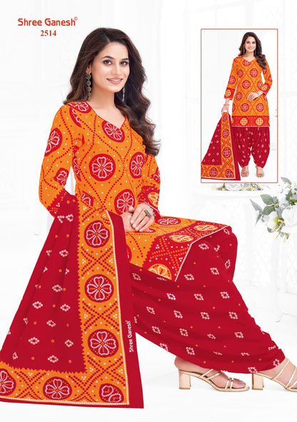Bandhani Vol 5 Patiyala Special Shree Ganesh Cotton Dress Material Wholesale Price