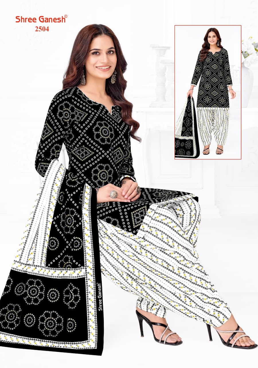 Bandhani Vol 5 Patiyala Special Shree Ganesh Cotton Dress Material Wholesale Price