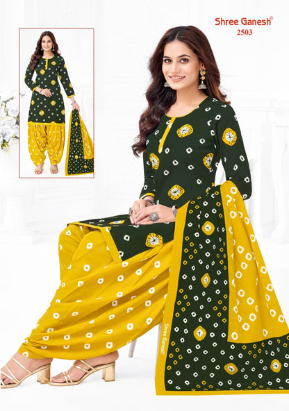 Bandhani Vol 5 Shree Ganesh Readymade Cotton Patiyala Suits Wholesaler Gujarat