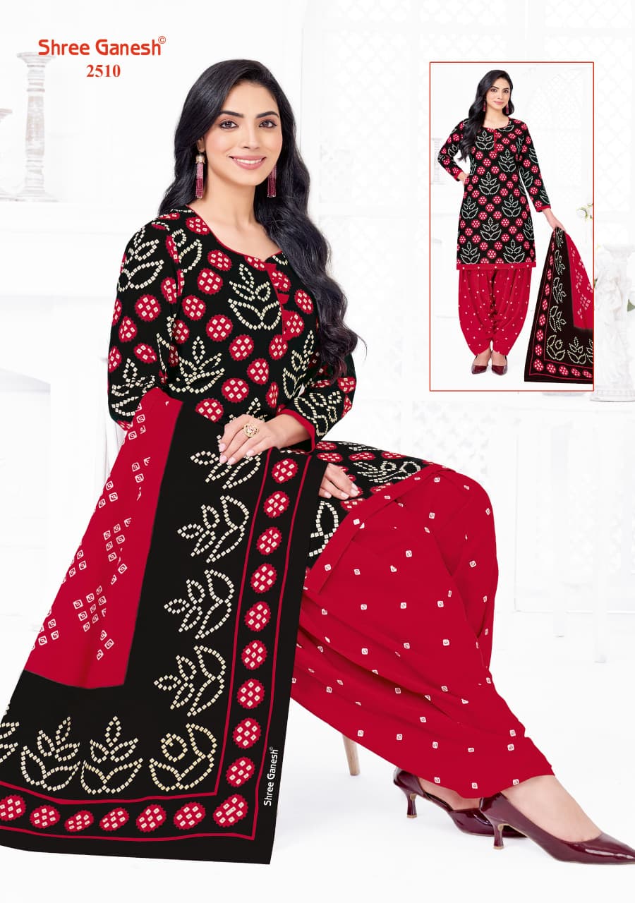 Bandhani Vol 5 Shree Ganesh Readymade Cotton Patiyala Suits Wholesaler Gujarat