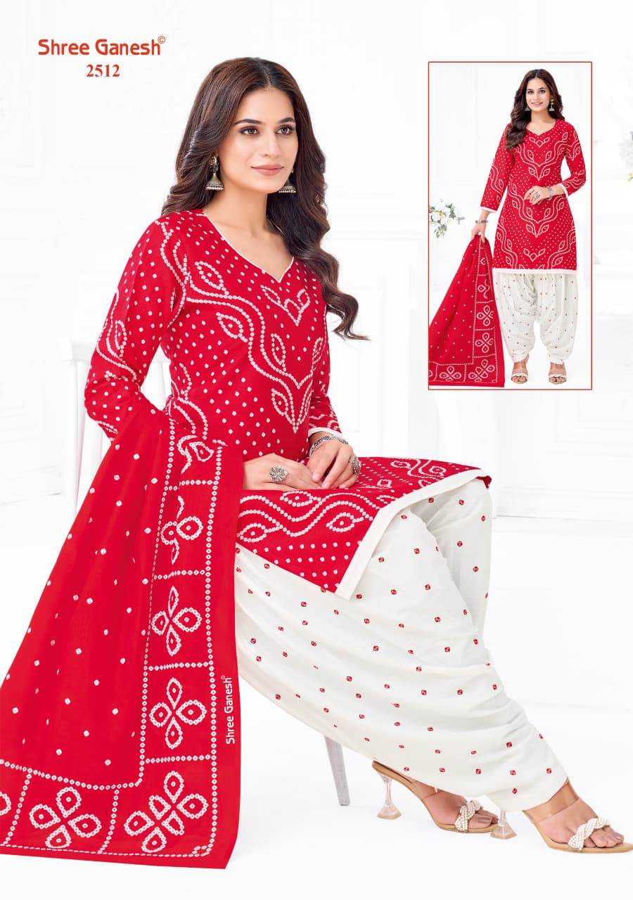 Bandhani Vol 5 Shree Ganesh Readymade Cotton Patiyala Suits Wholesaler Gujarat