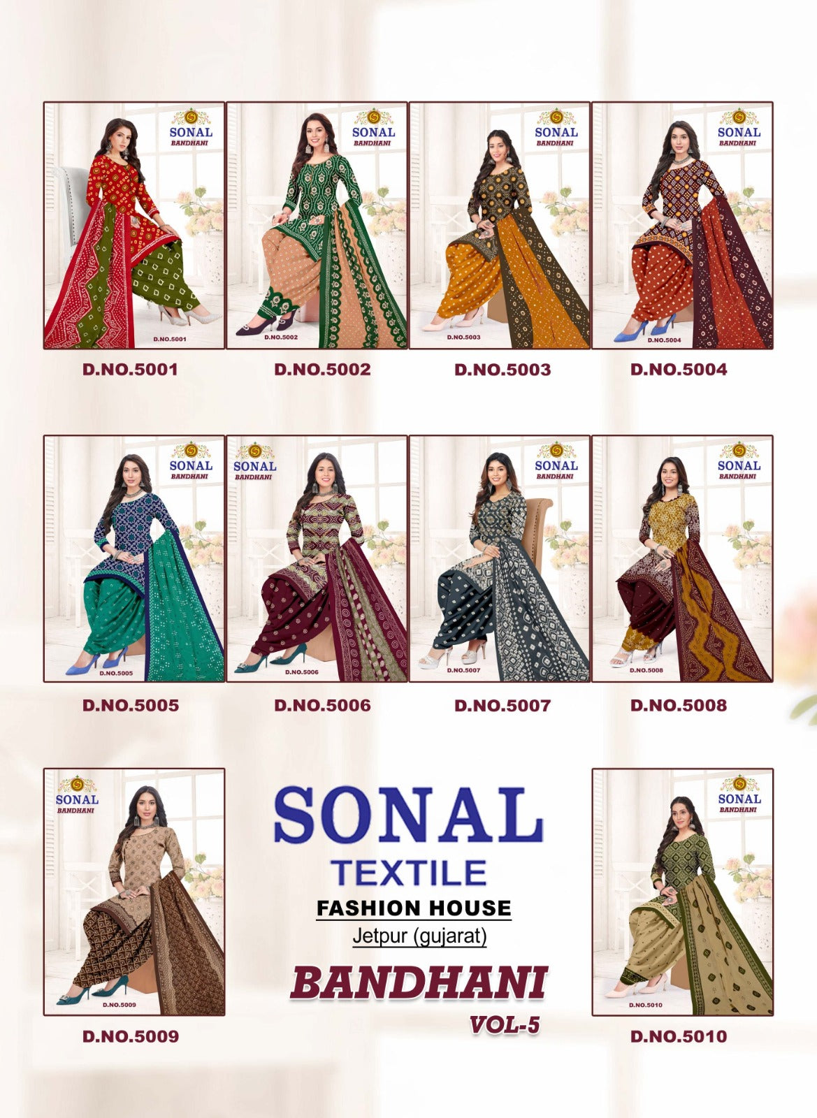 Bandhani Vol 5 Sonal Textile Cotton Dress Material Exporter Ahmedabad