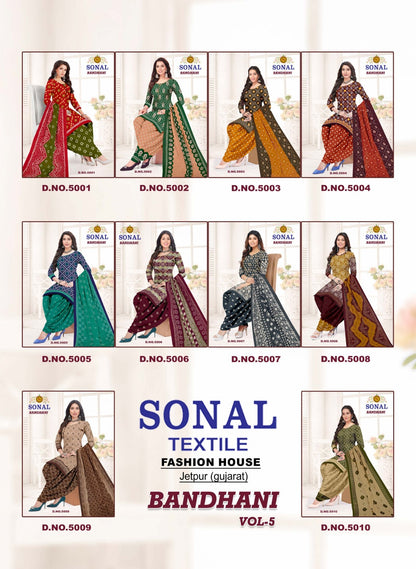 Bandhani Vol 5 Sonal Textile Cotton Dress Material Exporter Ahmedabad