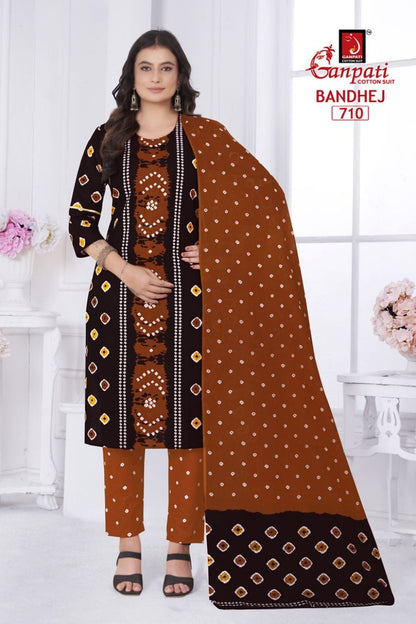 Bandhani Vol 7 Ganpati Cotton Readymade Pant Style Suits Manufacturer