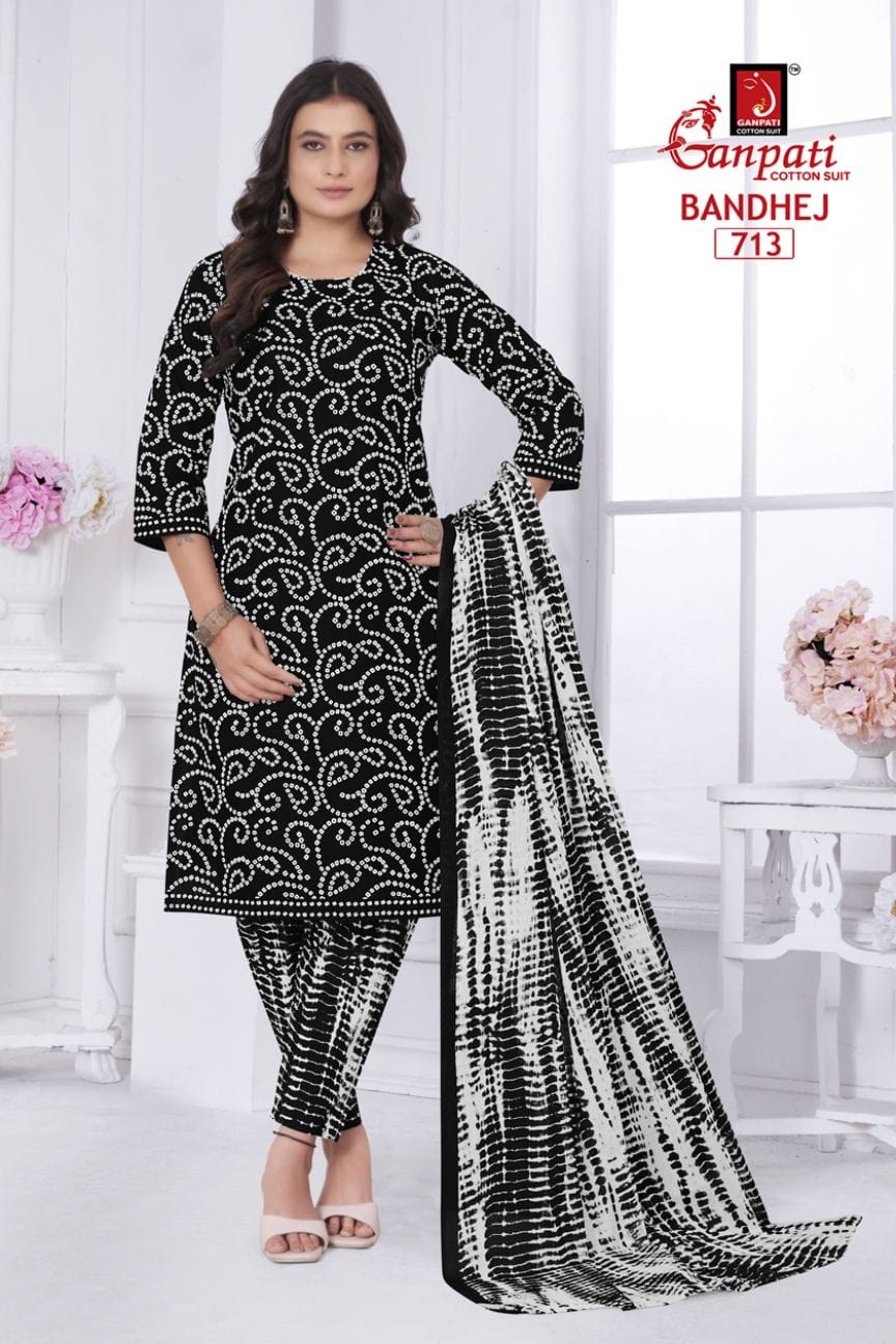 Bandhani Vol 7 Ganpati Cotton Readymade Pant Style Suits Manufacturer