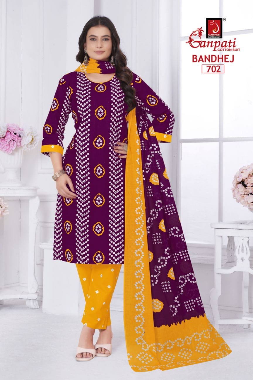 Bandhani Vol 7 Ganpati Cotton Readymade Pant Style Suits Manufacturer