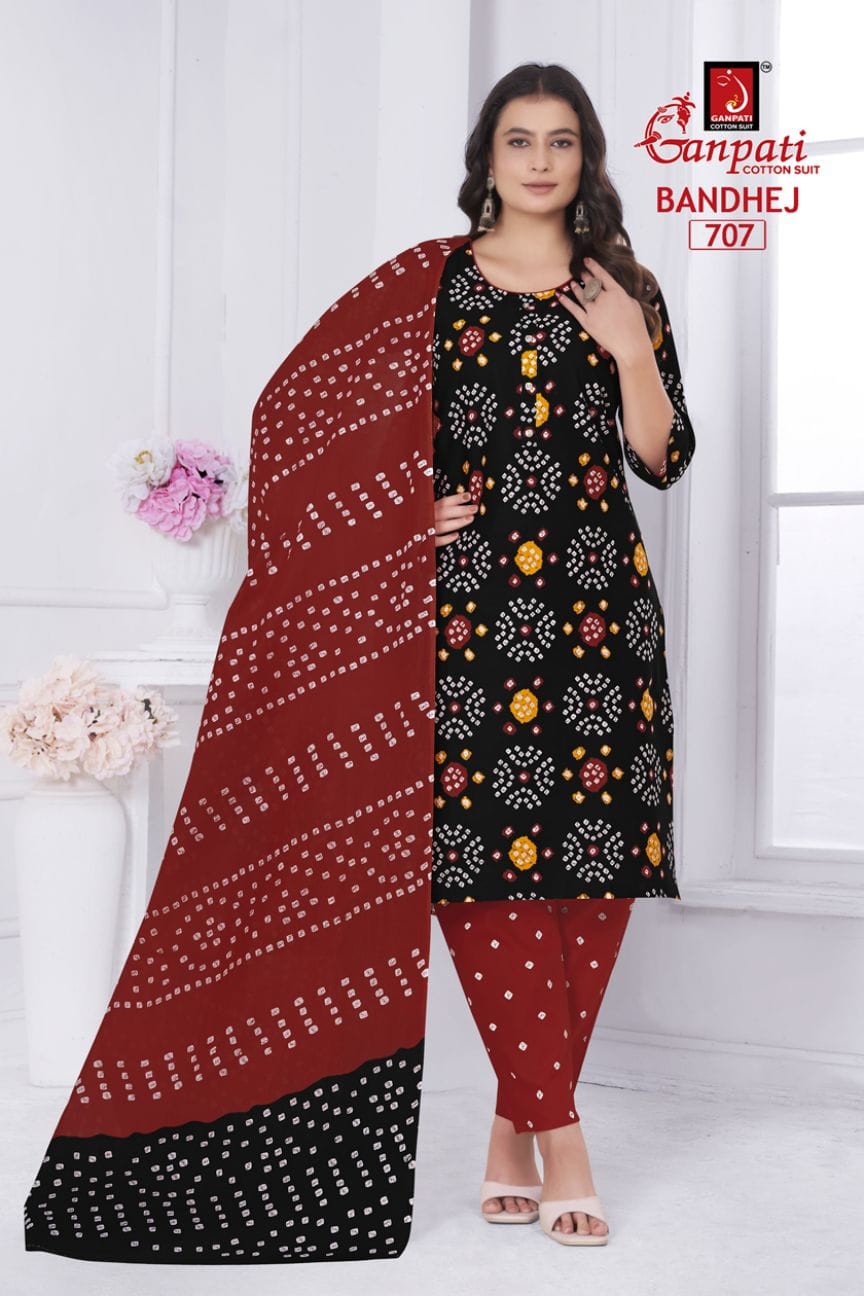 Bandhani Vol 7 Ganpati Cotton Readymade Pant Style Suits Manufacturer