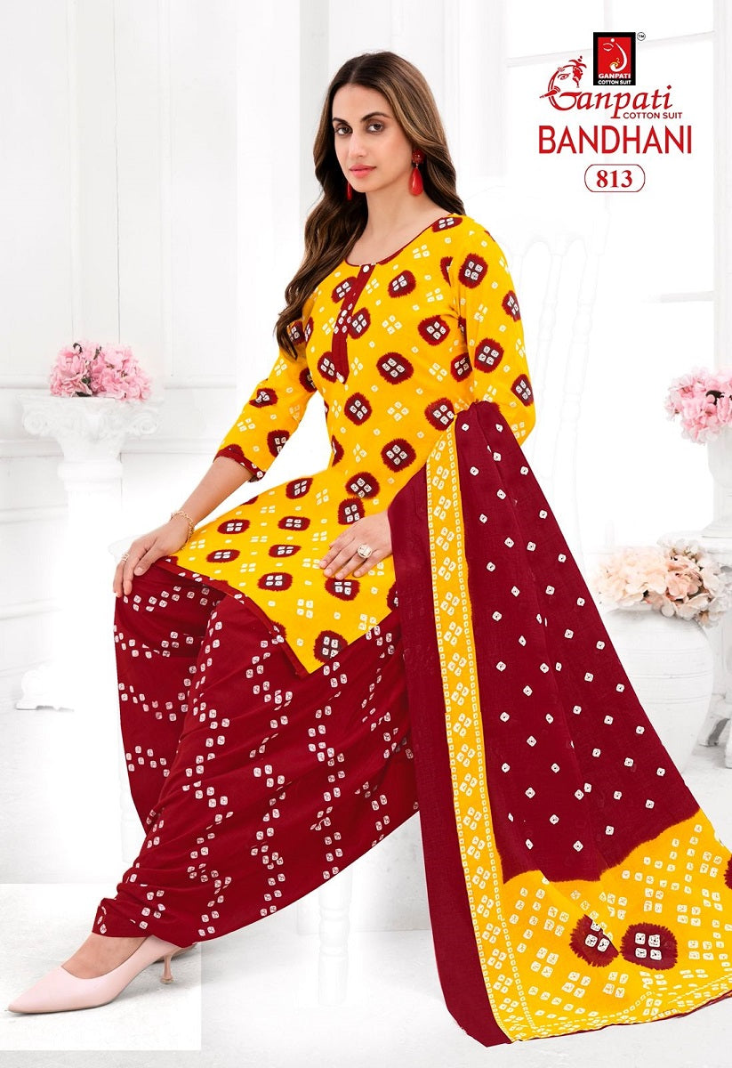 Bandhani Vol 8 Ganpati Cotton Patiyala Style Suits Wholesale Price