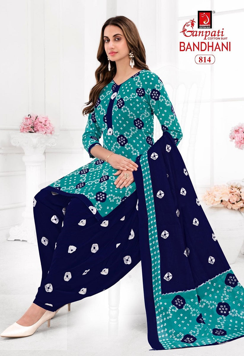 Bandhani Vol 8 Ganpati Cotton Patiyala Style Suits Wholesale Price