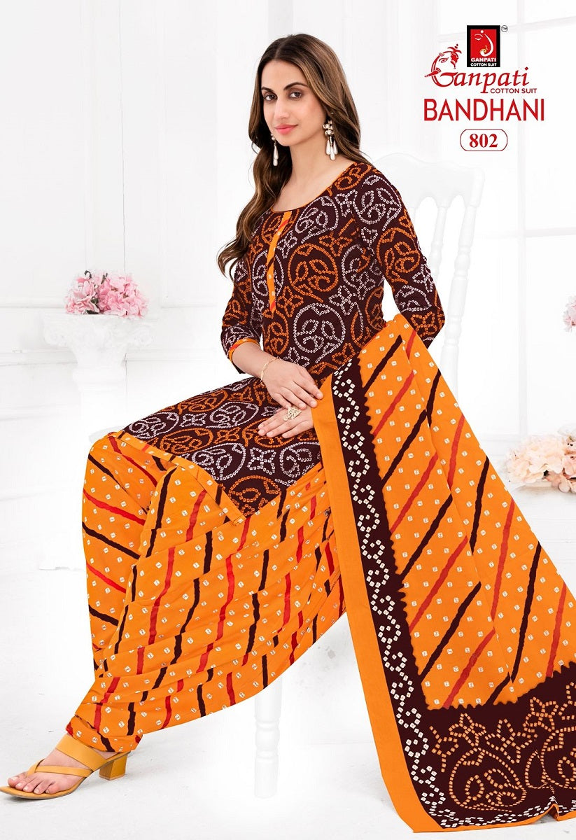 Bandhani Vol 8 Ganpati Cotton Patiyala Style Suits Wholesale Price