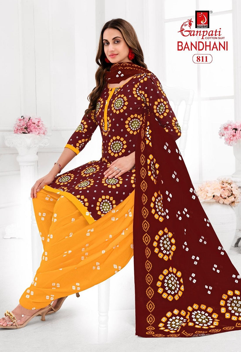 Bandhani Vol 8 Ganpati Cotton Patiyala Style Suits Wholesale Price