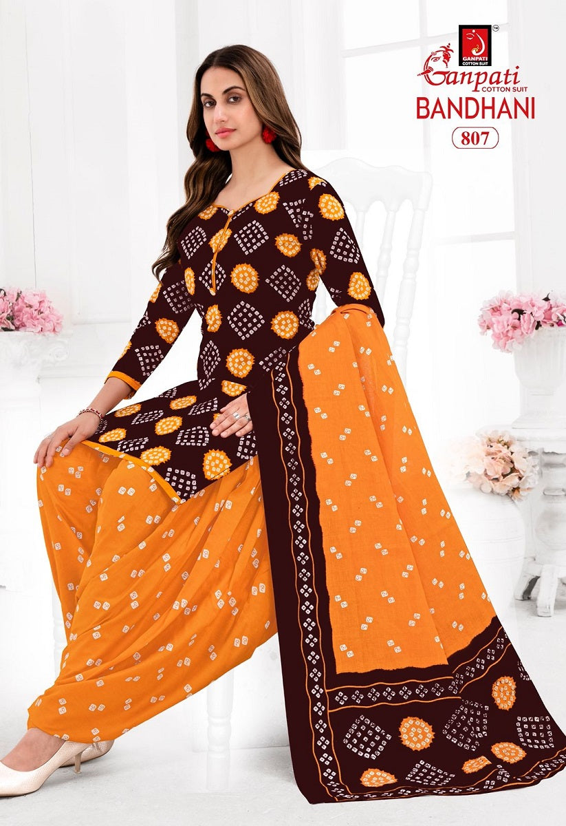 Bandhani Vol 8 Ganpati Cotton Patiyala Style Suits Wholesale Price
