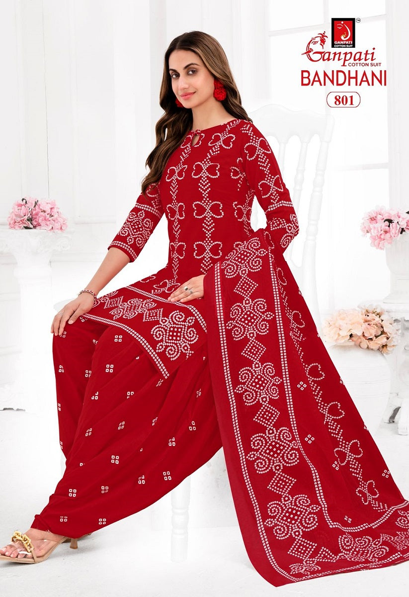 Bandhani Vol 8 Ganpati Cotton Patiyala Style Suits Wholesale Price
