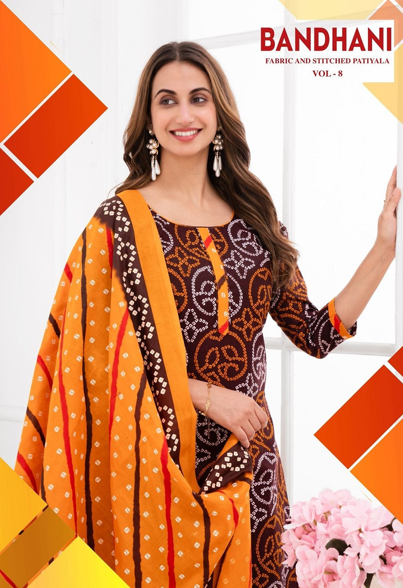 Bandhani Vol 8 Ganpati Cotton Patiyala Style Suits Wholesale Price