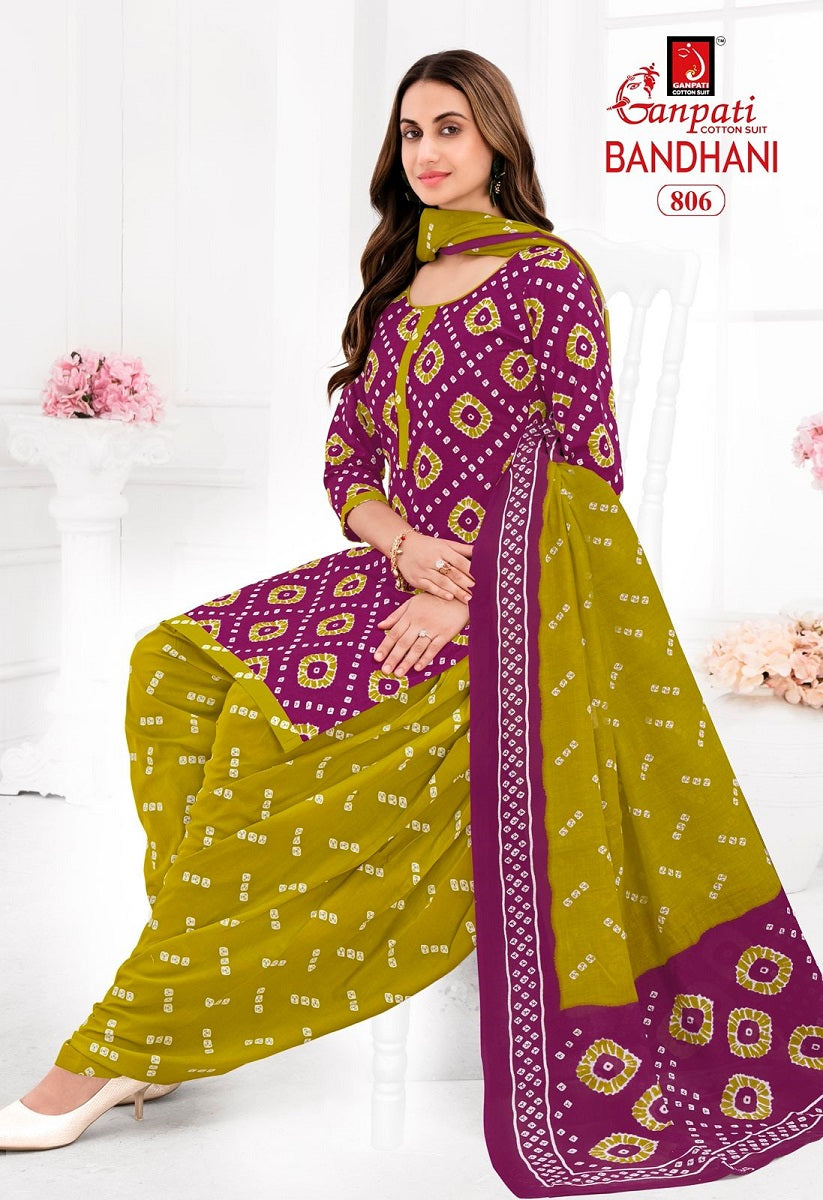 Bandhani Vol 8 Ganpati Cotton Patiyala Style Suits Wholesale Price