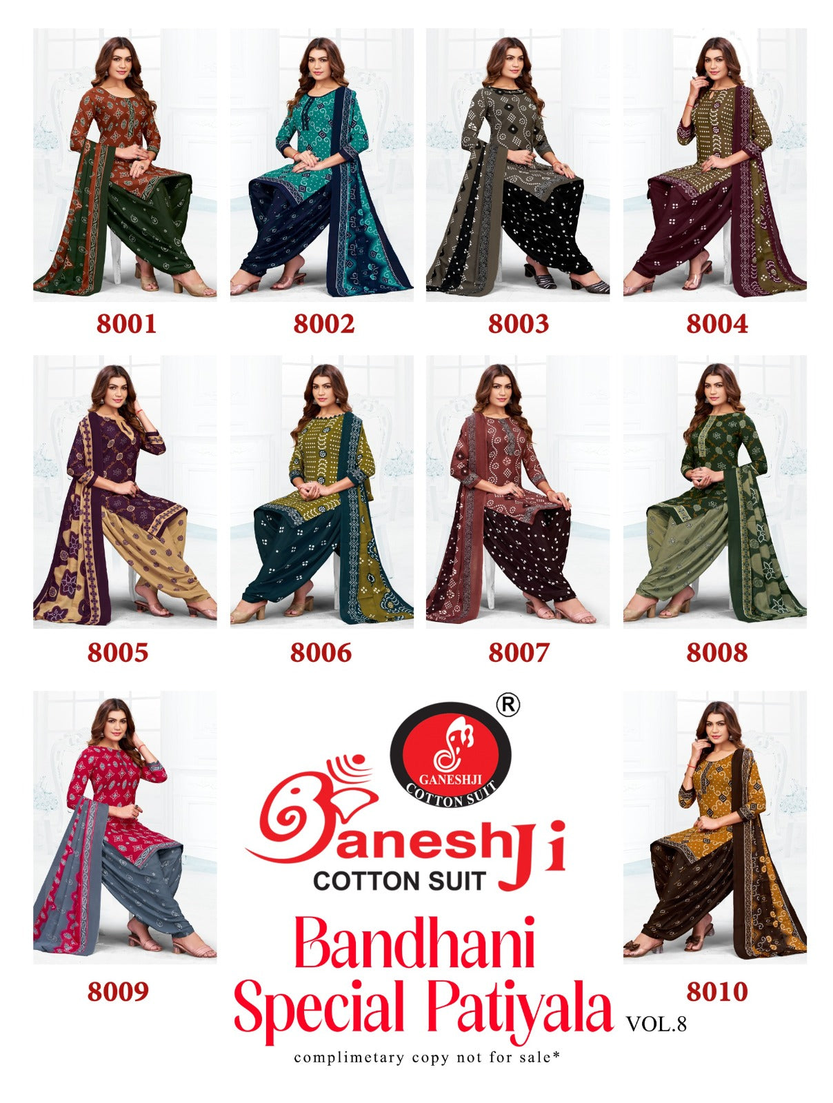 Bandhani Vol 8 Special Patiyala Ganeshji Cotton Dress Material Exporter