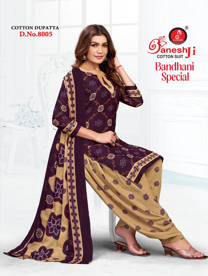 Bandhani Vol 8 Special Patiyala Ganeshji Cotton Dress Material Exporter