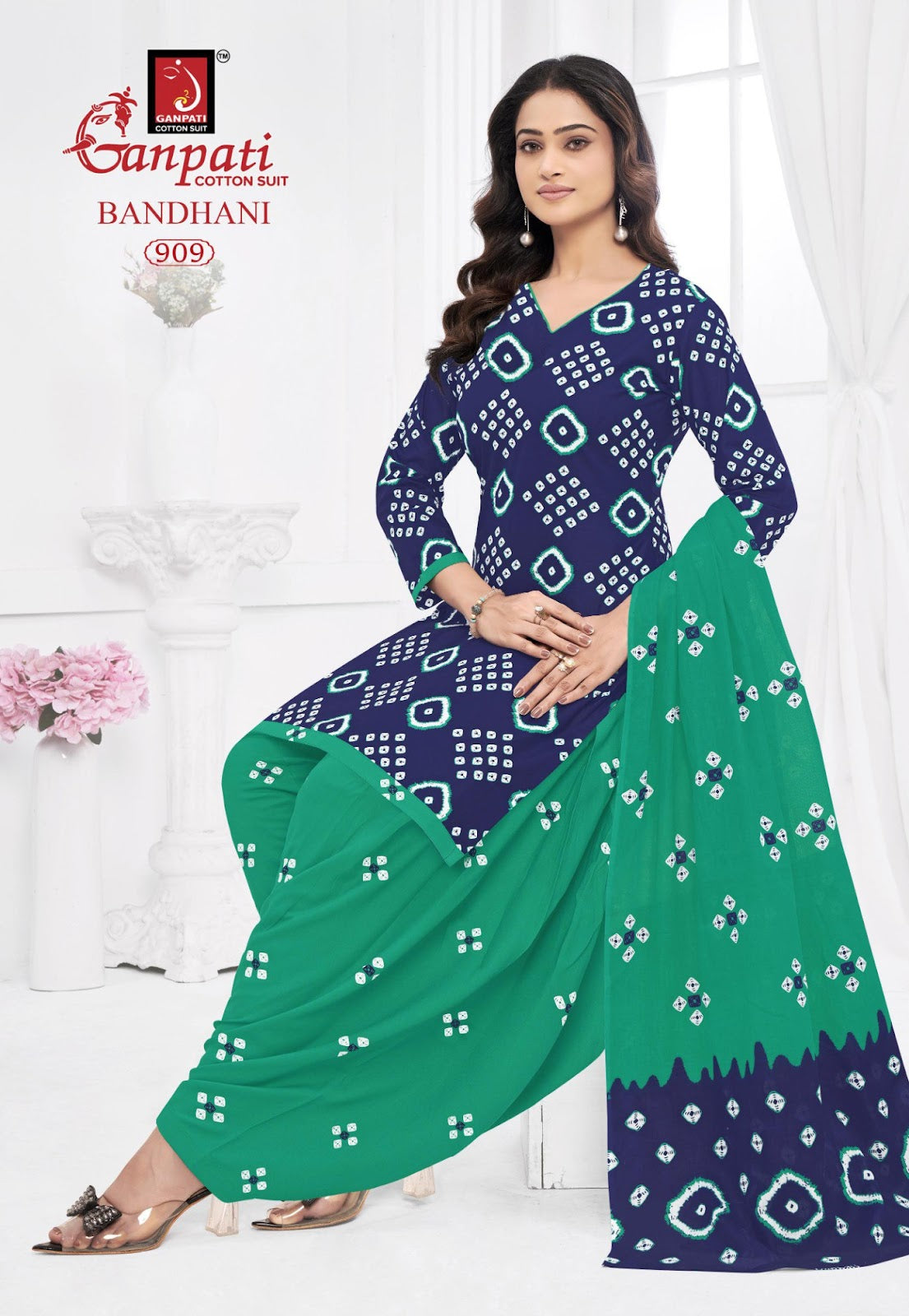 Bandhani Vol 9 Ganpati Cotton Dress Material Wholesaler Ahmedabad