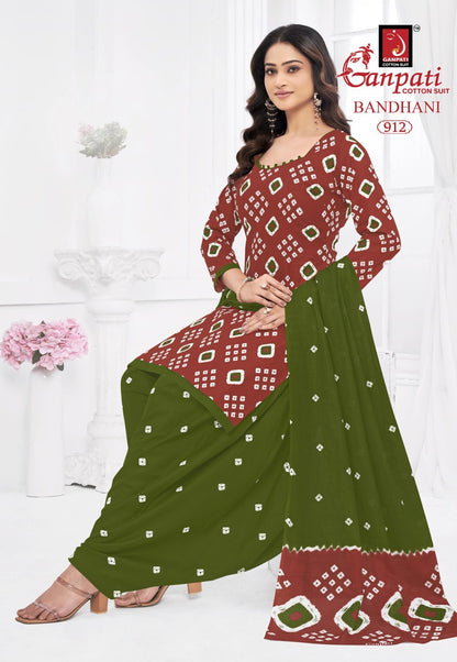 Bandhani Vol 9 Ganpati Cotton Dress Material Wholesaler Ahmedabad