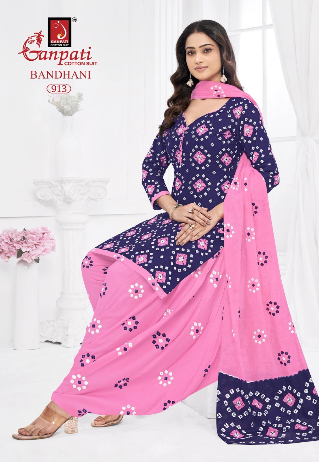 Bandhani Vol 9 Ganpati Cotton Dress Material Wholesaler Ahmedabad