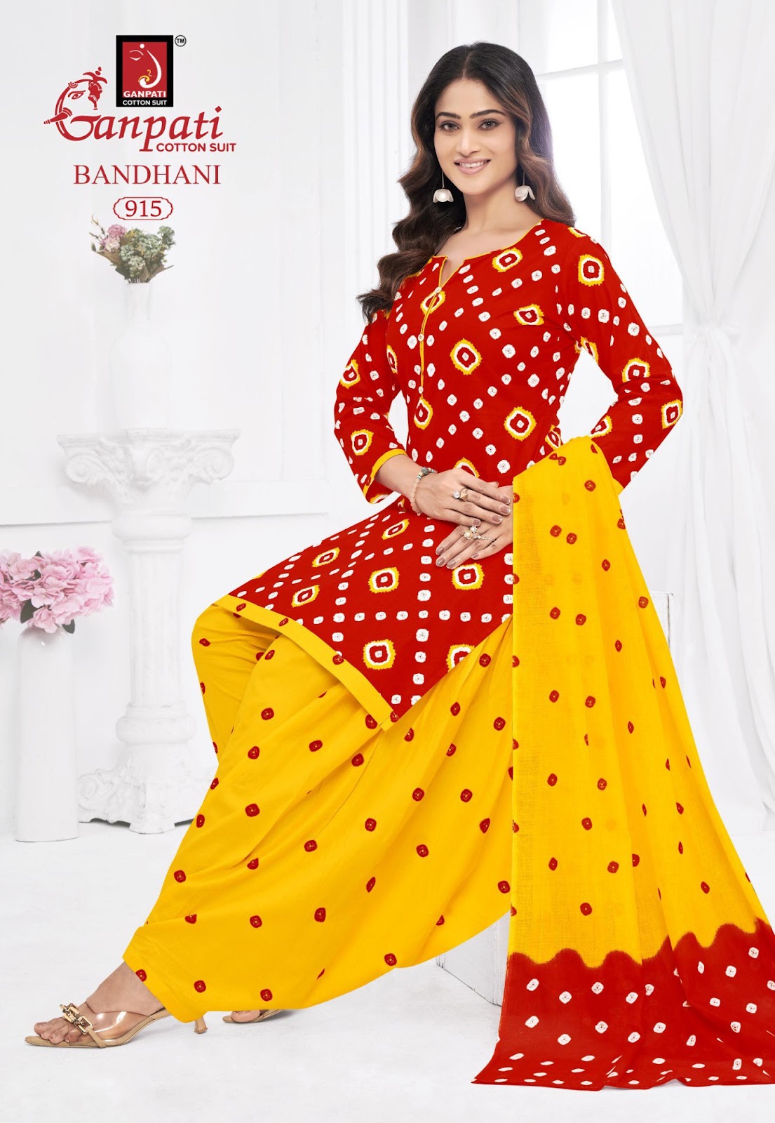 Bandhani Vol 9 Ganpati Cotton Dress Material Wholesaler Ahmedabad