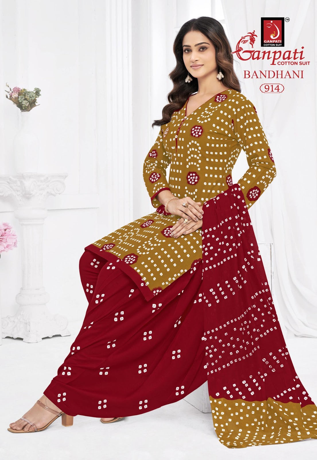 Bandhani Vol 9 Ganpati Cotton Dress Material Wholesaler Ahmedabad