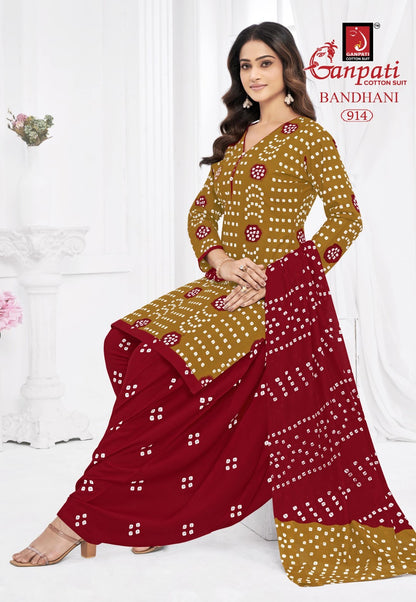 Bandhani Vol 9 Ganpati Cotton Dress Material Wholesaler Ahmedabad
