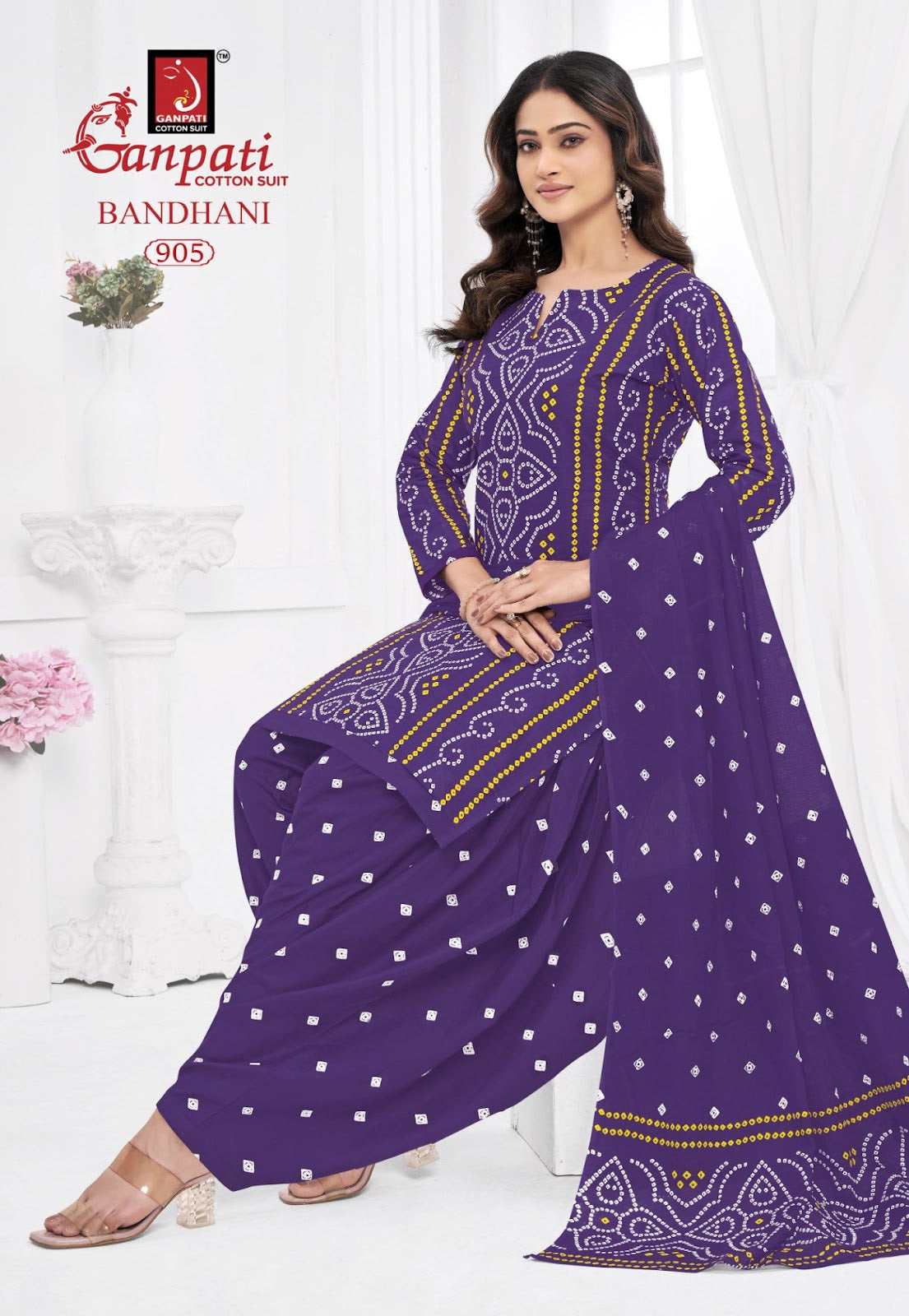Bandhani Vol 9 Ganpati Cotton Dress Material Wholesaler Ahmedabad