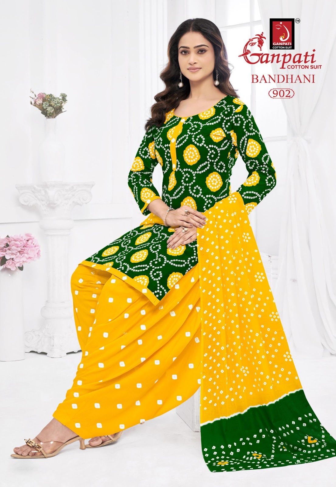 Bandhani Vol 9 Ganpati Cotton Dress Material Wholesaler Ahmedabad
