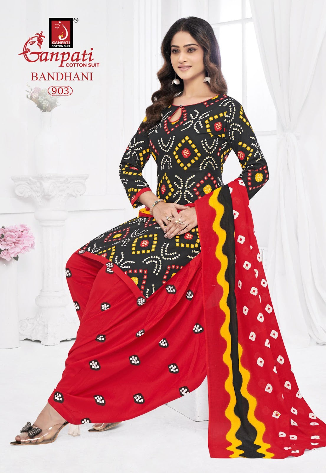 Bandhani Vol 9 Ganpati Cotton Dress Material Wholesaler Ahmedabad