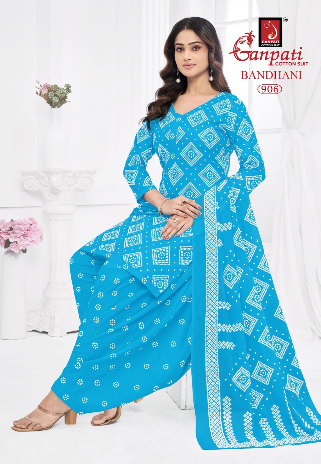 Bandhani Vol 9 Ganpati Cotton Dress Material Wholesaler Ahmedabad
