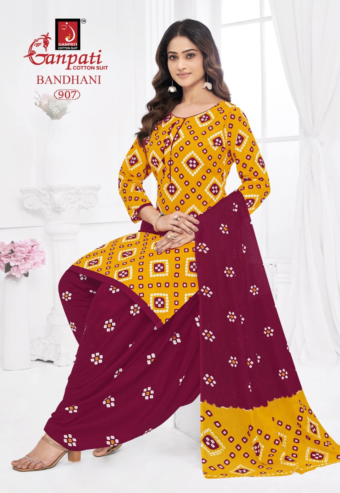 Bandhani Vol 9 Ganpati Cotton Readymade Patiyala Suits Manufacturer Gujarat