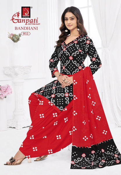 Bandhani Vol 9 Ganpati Cotton Readymade Patiyala Suits Manufacturer Gujarat