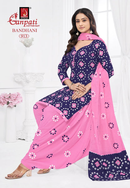 Bandhani Vol 9 Ganpati Cotton Readymade Patiyala Suits Manufacturer Gujarat