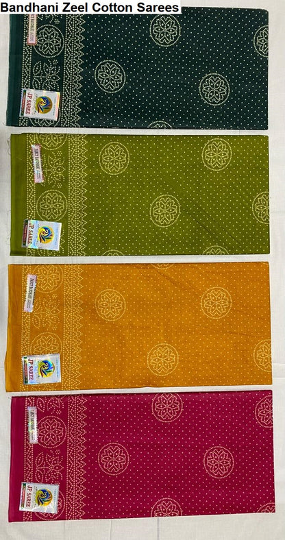 Bandhani Zeel Cotton Sarees Manufacturer