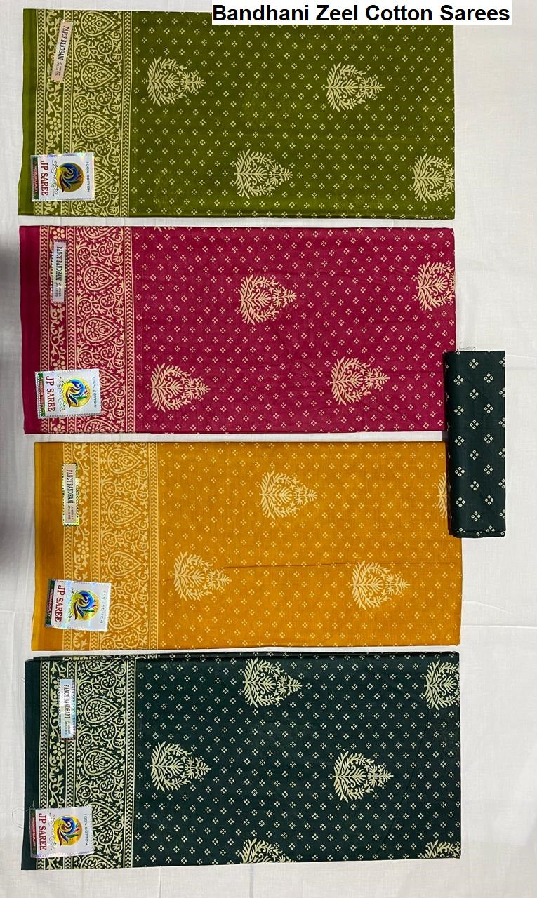 Bandhani Zeel Cotton Sarees Manufacturer