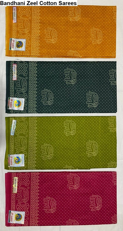 Bandhani Zeel Cotton Sarees Manufacturer