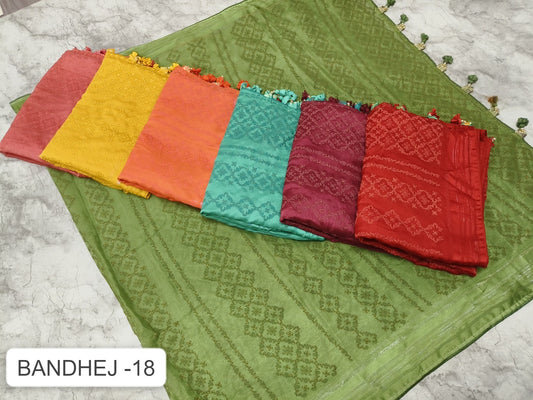 Bandhej 18 Kalpveli Chiffon Sarees
