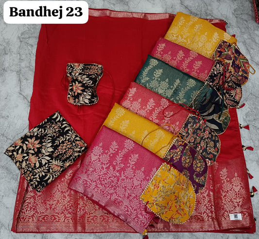 Bandhej 23 Kalpveli Soft Spun Sarees Supplier India